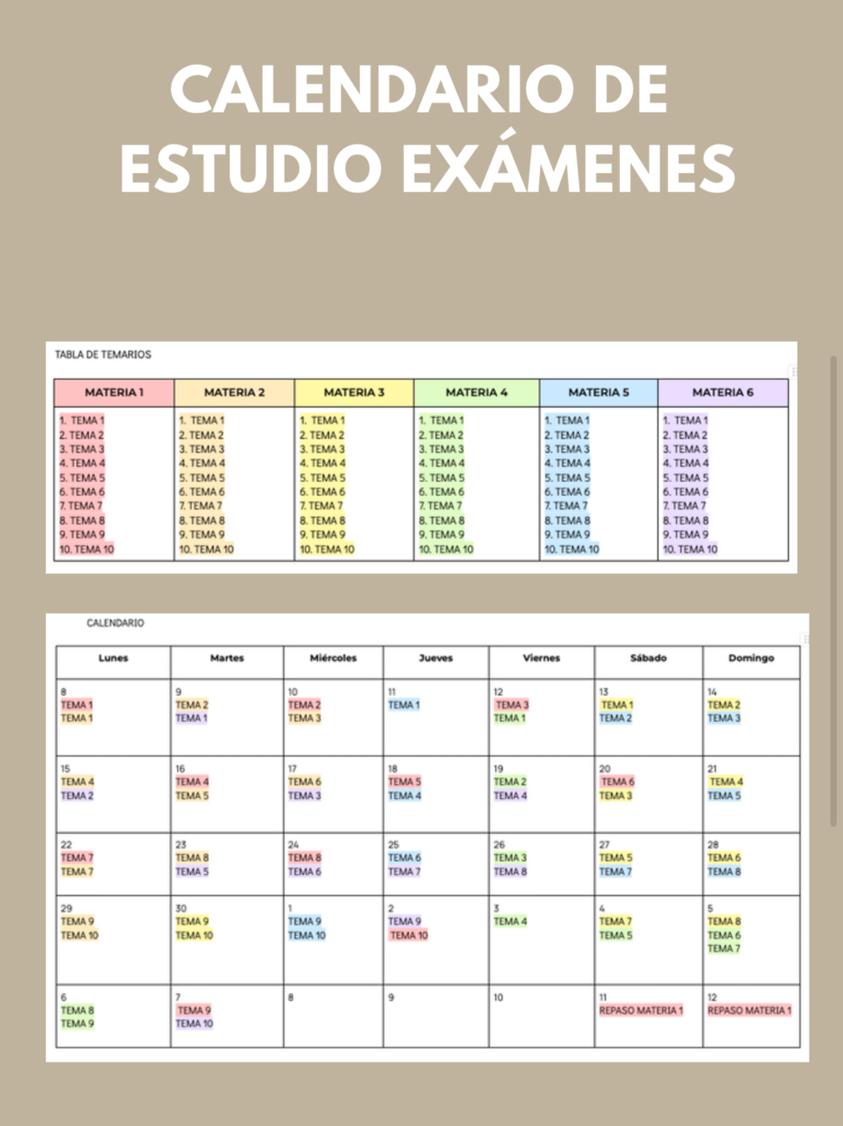CALENDARIO DE EXÁMENES